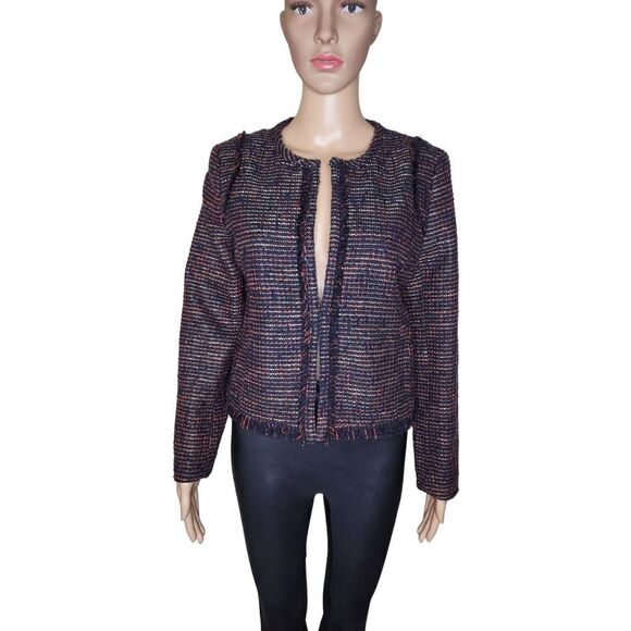 NWT Banana Republic womens wool cotton blend academica office tweed blazer Sz 8